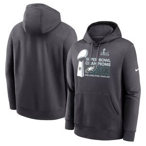 NWT Nike Philadelphia Eagles Super Bowl LIX Champions Locker Room Hoodie XL Grey